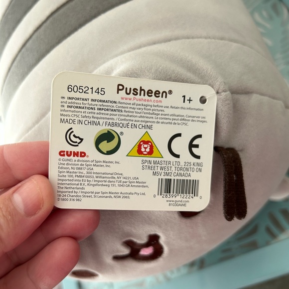 GUND 11” Pusheen The Cat Squisheen Log Plush, Squishy Stuffed Animal NWT - Picture 5 of 5